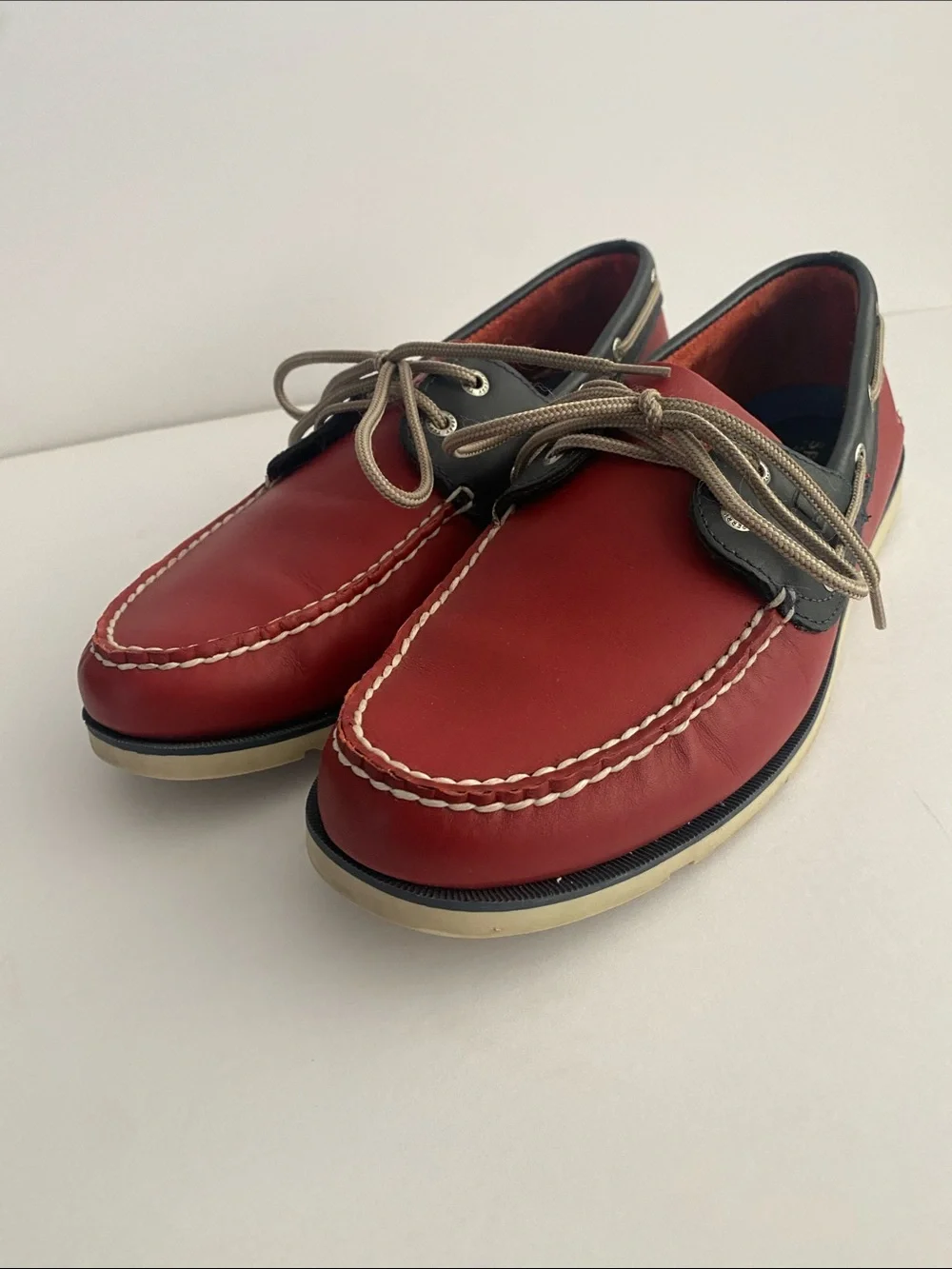 Sperry Top-Sider Red and Black Leather Boat Shoes - Men
